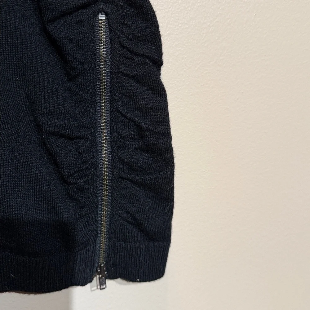 Banana Republic Black Long Sleeve Dress with Ruched Detail